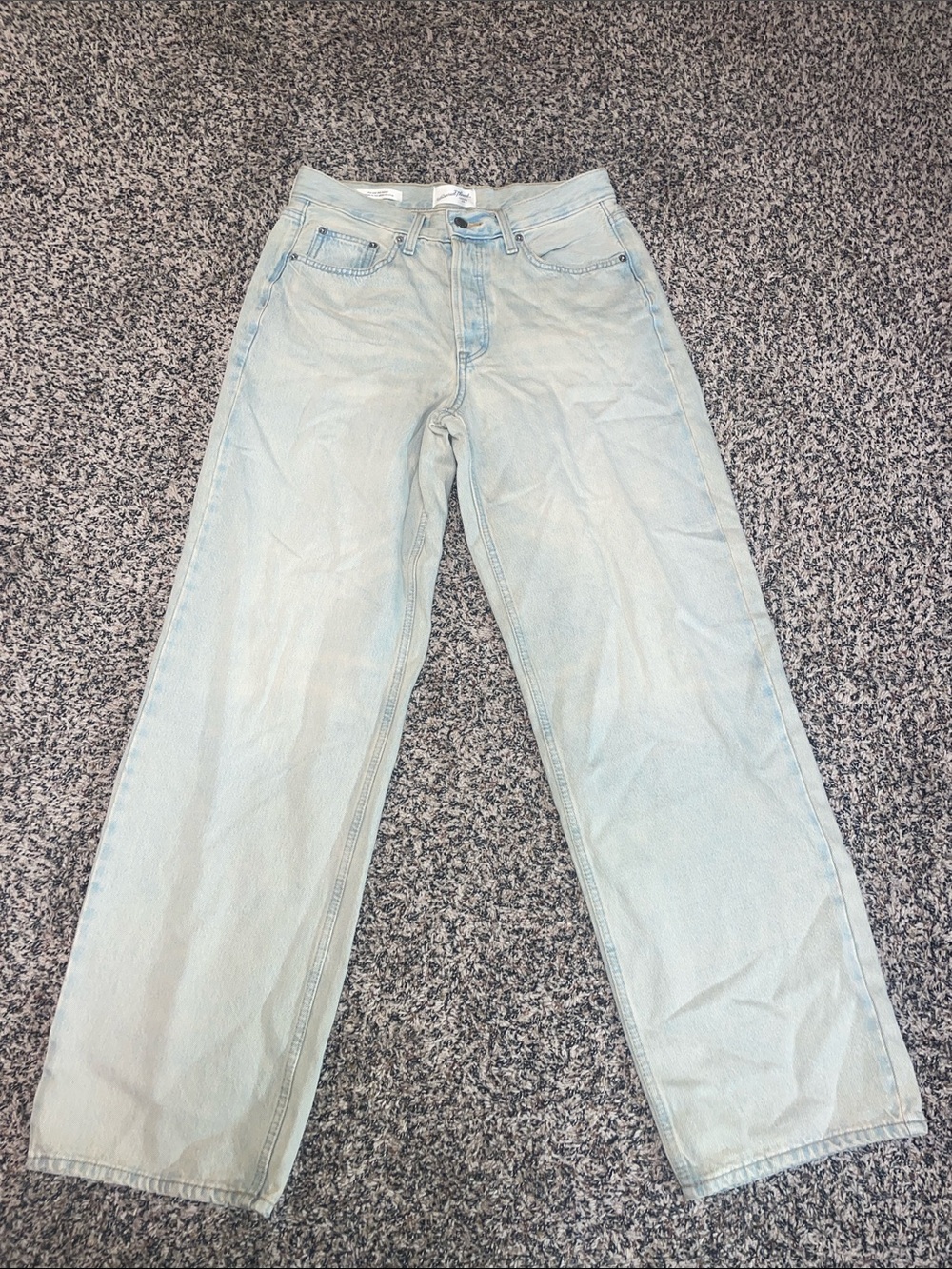 Wild Fable Baggy 90’s Mid Rise Blue Yellow Vintage Dyed Jeans Woman’s Sz 4 NWOT - Picture 1 of 8